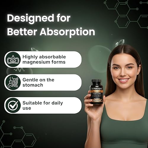 Miniatura 5 de Complejo de magnesio de 300 mg – Malato, glicinato y citrato – 60 cápsulas vegetales | Relajación muscular, sueño, energía, estado de ánimo y apoyo