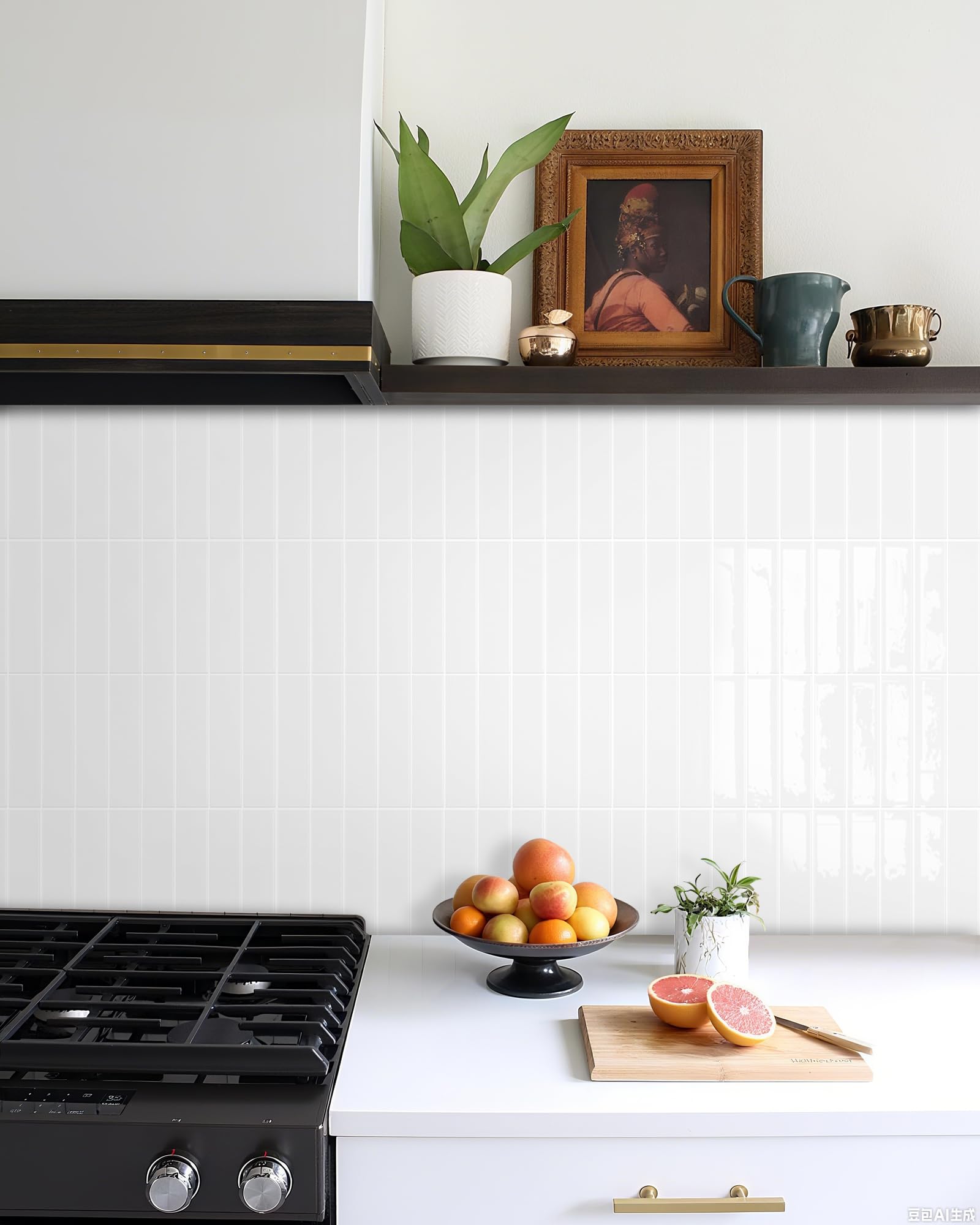MORCART 3D Adesivi per Piastrelle Adesivi Autoadesivi per Cucina Mattonelle per Bagno Camino Rimovibili Impermeabili Bianco Puro 10 Pezzi - MT1988