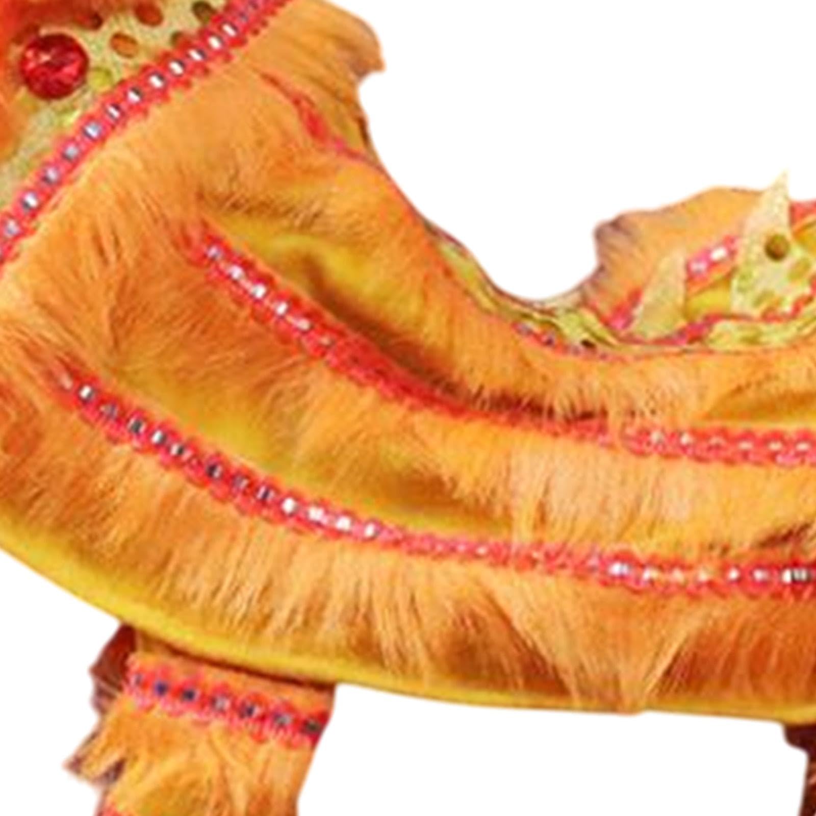 Juguete de león de marioneta China, artesanía de Marionetas de Danza del león con Cuerda de Mano, Regalo de año Nuevo Chino, Amarillo