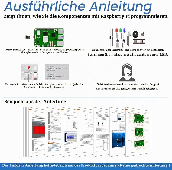 Freenove Basic Starter Kit for Raspberry Pi Model 3B+ 3B 3A+ 2B 1B+ 1A+ Zero W Python C Java 17 Projects 140+ Pages Detailed Tutorials