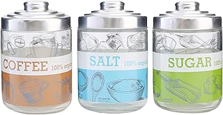 طقم برطمانات سكر وشاي وقهوة بيور من سيرفي، 3 قطع، سعة 800 مل