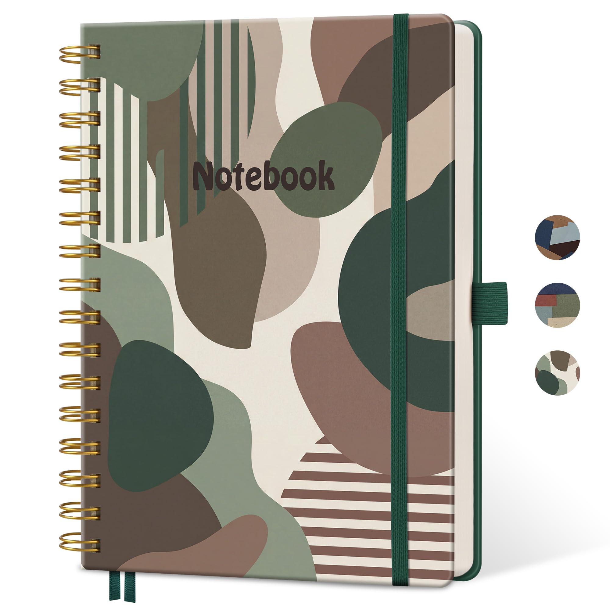 LOAPEM A5 Spiral Notebook, 160 Lined Pages, Morandi Earth Tone