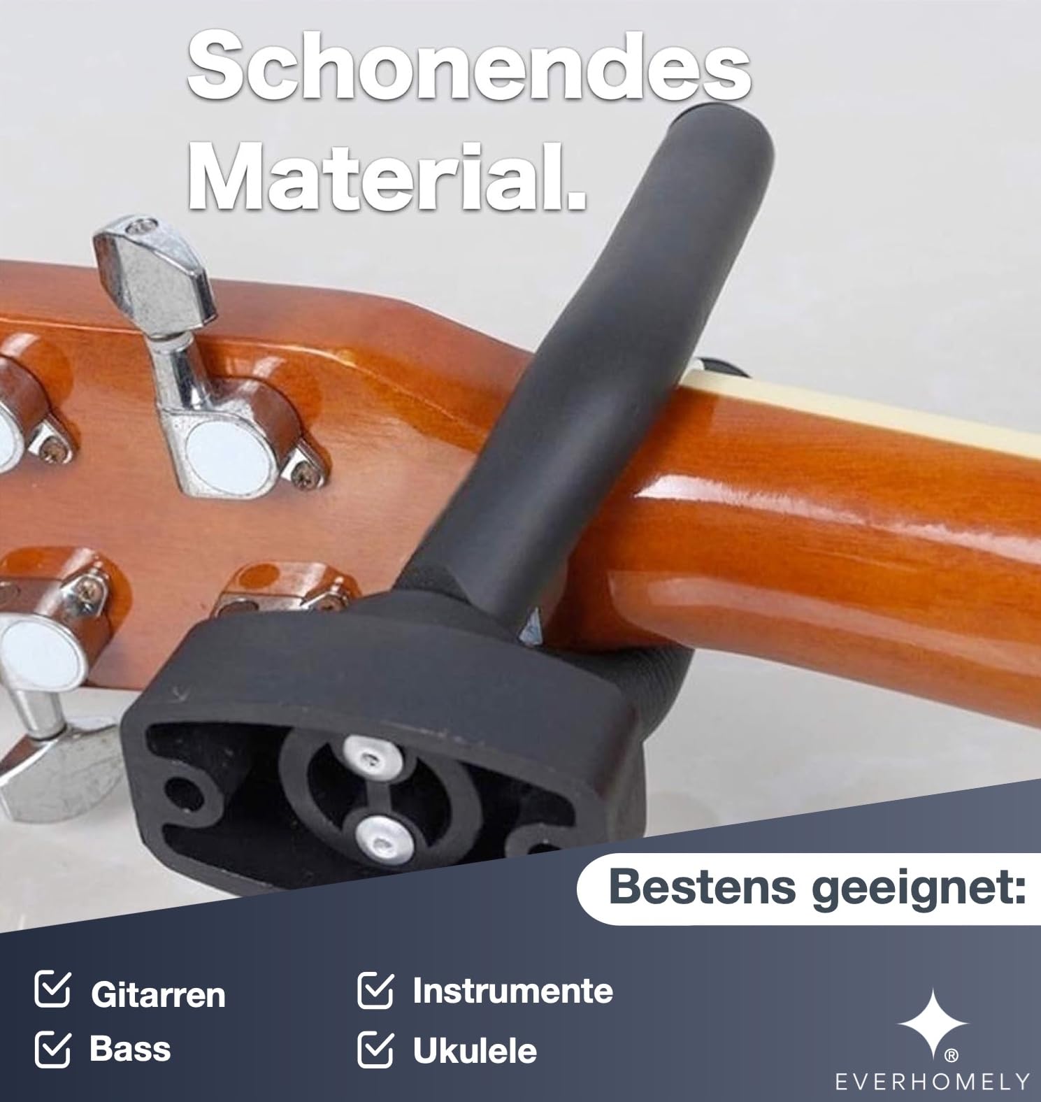 TK Gruppe Timo Klingler Everhomely® 3 x uchwyt na gitarę czarny - uchwyt ścienny i uchwyt na ścianę - instrumenty takie jak gitara, gitara basowa i elektryczna - uchwyt ścienny - instrumenty strunowe