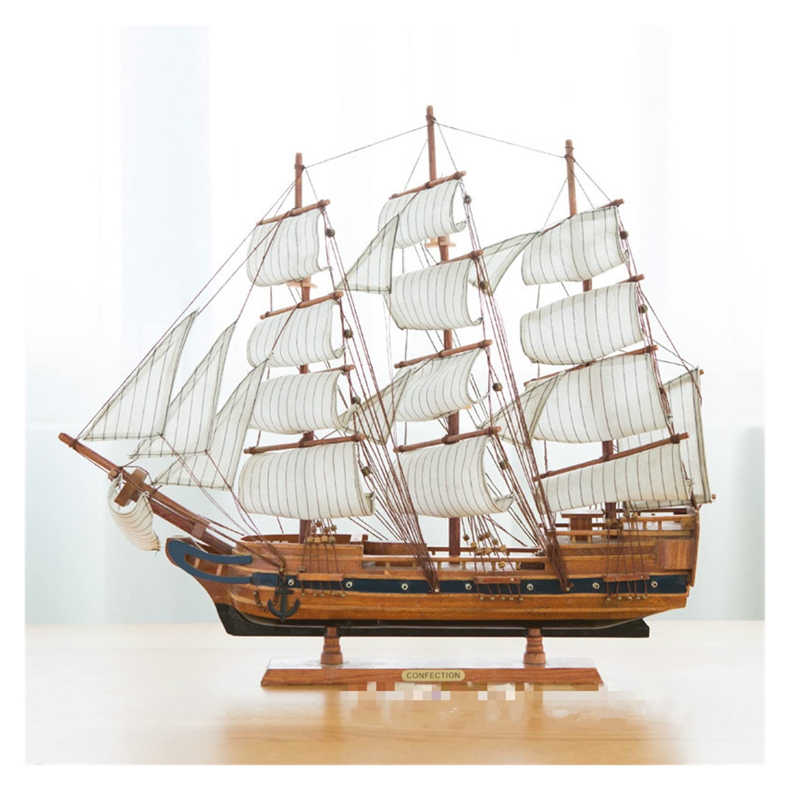 Amazon.co.jp: 60cm大型3D木製ヨットモデルクラフトおもちゃセーリング