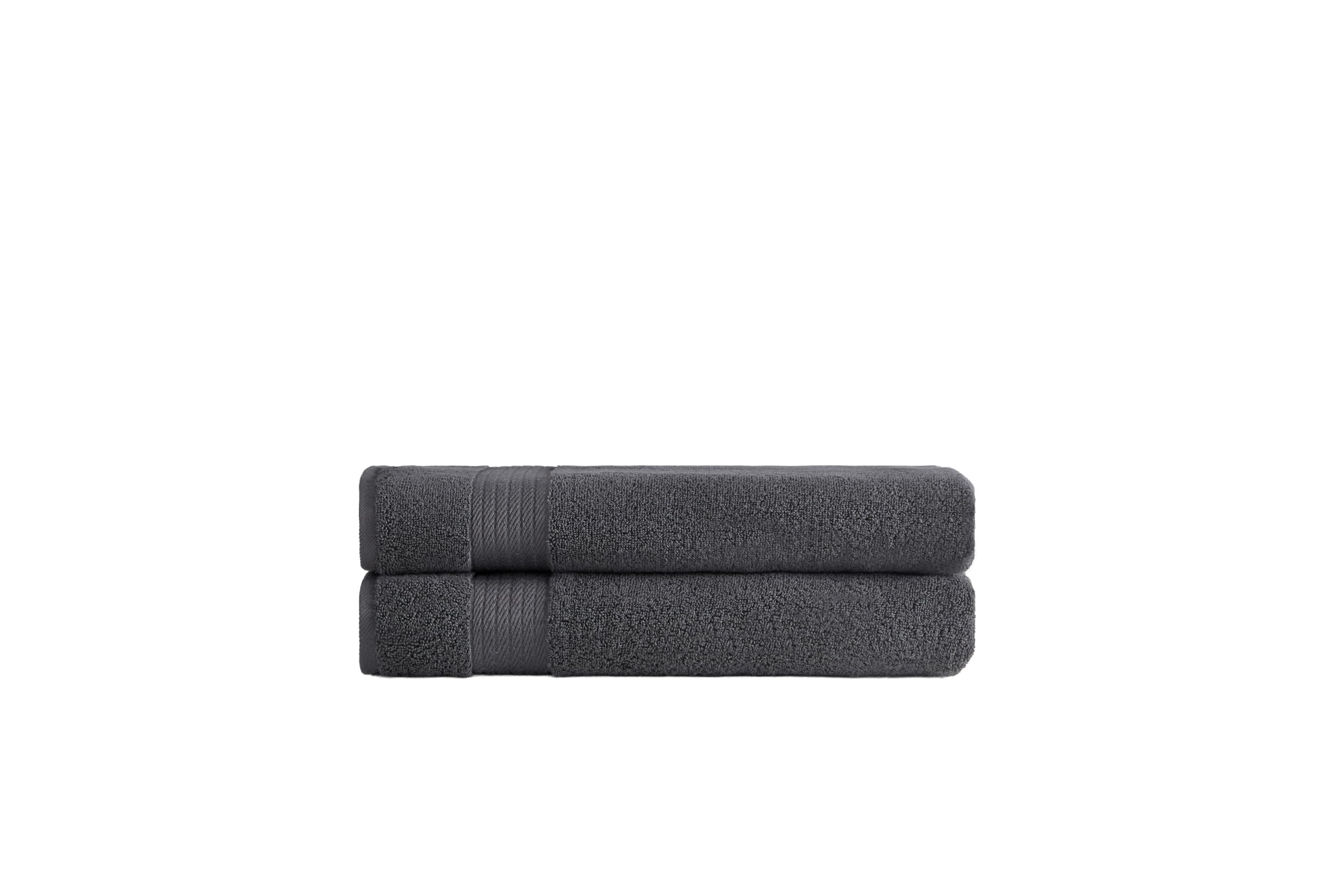 Ozdilek 2-Piece Bath Towels 30x60 550GSM 30x60 Inches 100 Turkish Cotton Luxury Quick Dry Extra Large Fade-Resistant Eco-Friendly