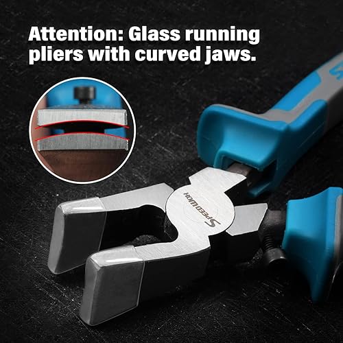 Miniatura 2 de SPEEDWOX Alicates de cristal con puntas de goma para corte de vidrio, alicates de 8 pulgadas con mandíbulas curvadas, resistentes para trabajo de