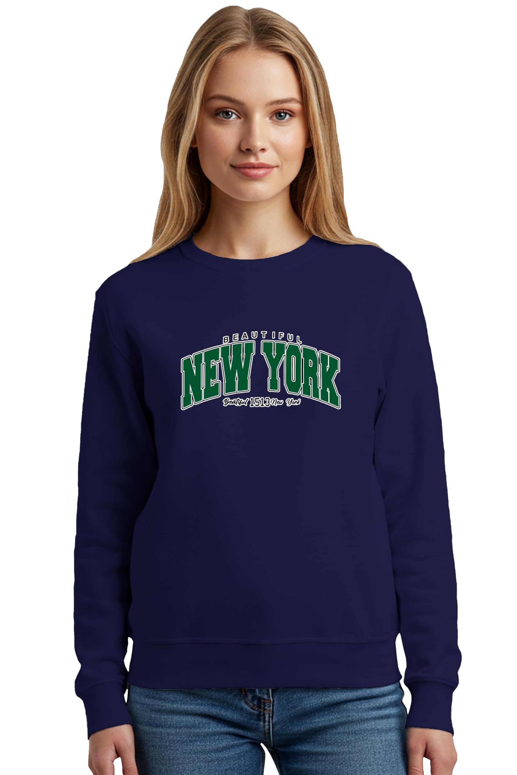 buy that trendz Sweatshirts for Women Beautiful New York Printed Cotton Blend Long Sleeve Round Neck Regular Fit Casual Gen Z Winter Sweatshirt-picture-35