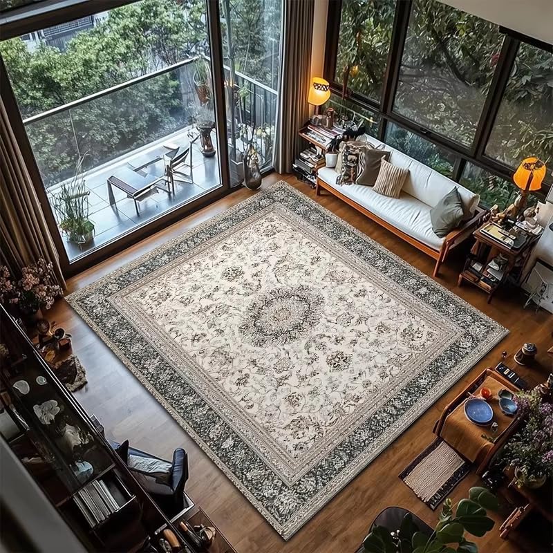 Tapis rétro de sol doux lavable pour éviter les glissades de salon