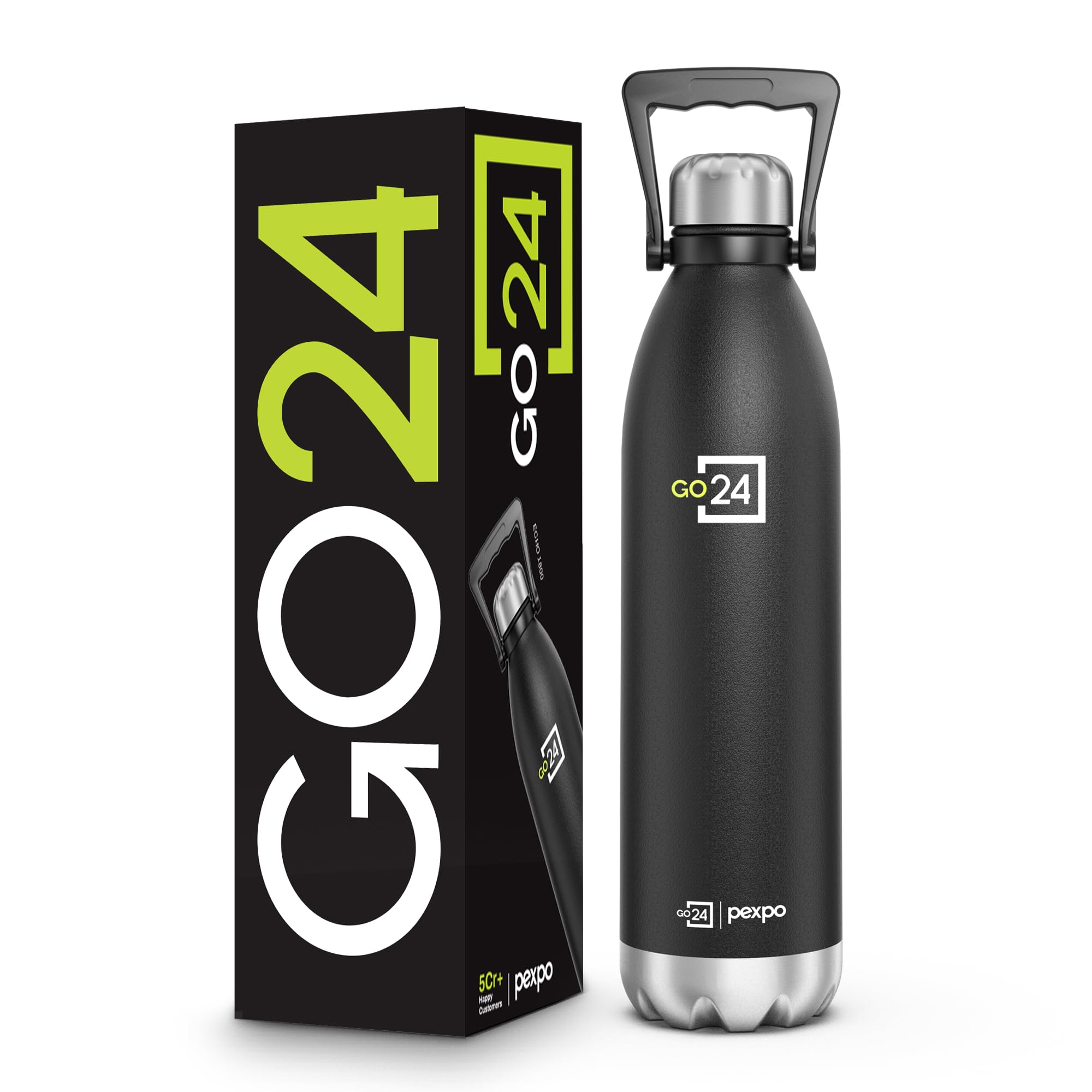 Go24 pexpo Echo Pro ISI Certified Stainless Steel Water Bottle 2000ml Hot & Cold Thermos Water Bottle | Vacuum Insulated Water Bottle with Handle | Travel | Adults - Silver — Amazon image 19