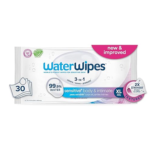 Miniatura 13 de WaterWipes Toallitas de Cuidado Adulto Sensible para Higiene Corporal e Íntima, 360 Toallitas (12 Paquetes), Textura Extra Grande, 99.9% a Base de