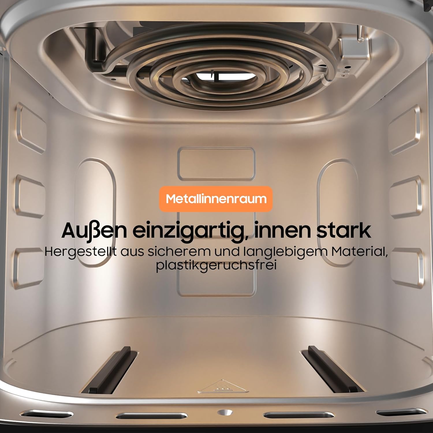 Interior of the Iceagle Airfryer XL showing the metal lining