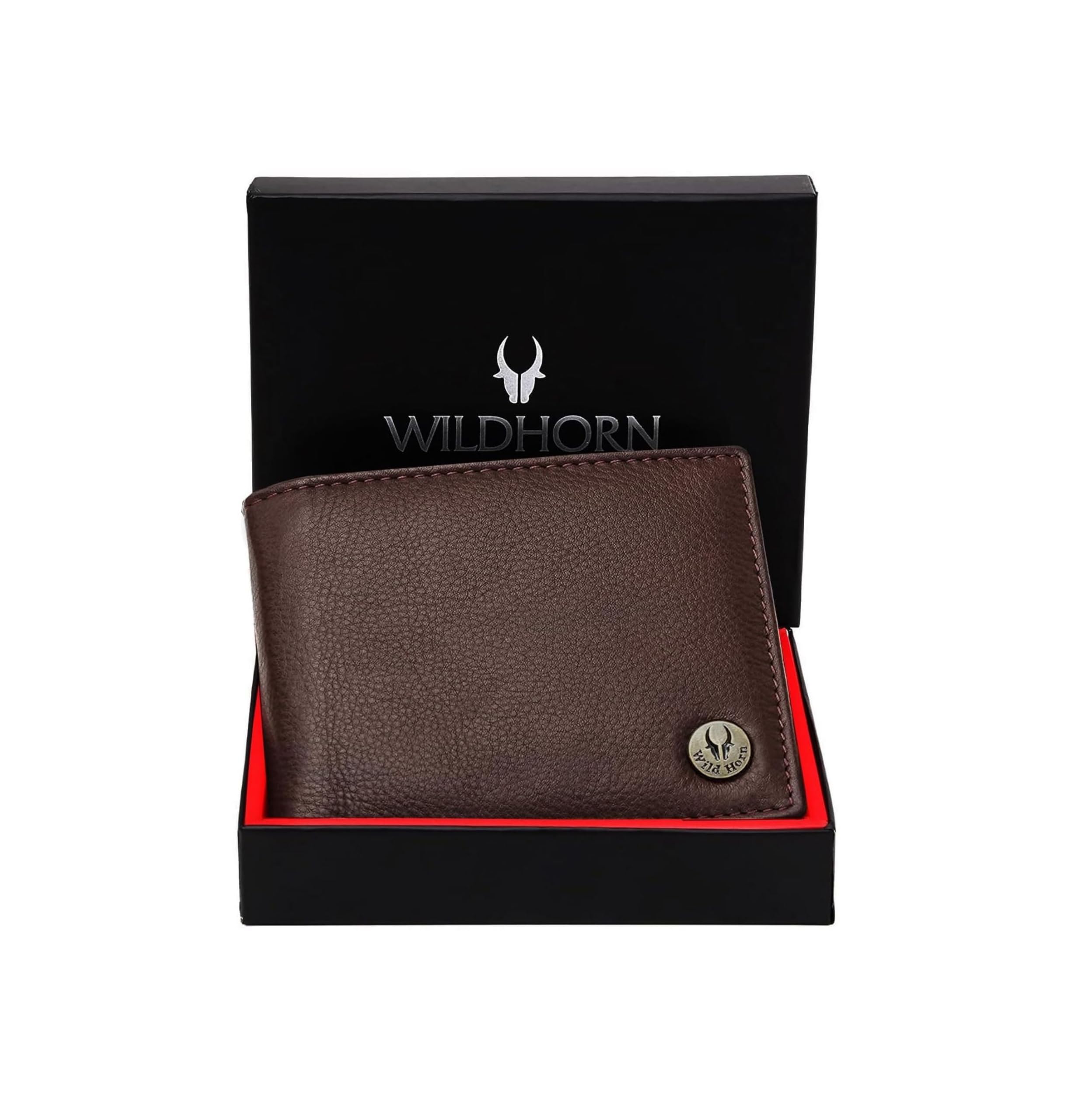 WildHorn Brown Leather Wallet for Men I Ultra Strong Stitching I 6 Card Slots I 2 Currency & 2 Secret Compartments I 1 Coin Pocket