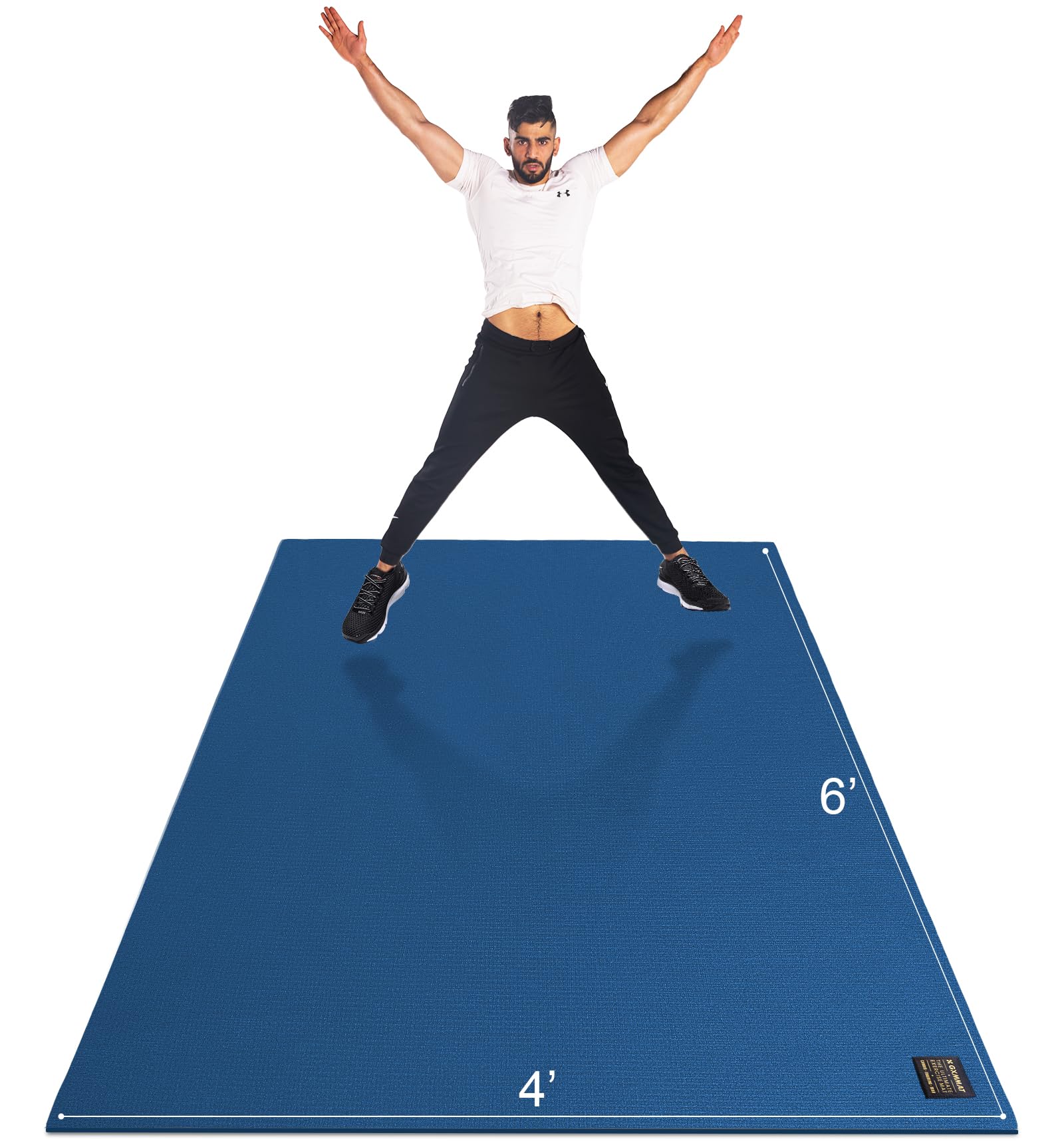 Large Exercise Mat - 6'x4' to 6'x6' - Non-Slip -15