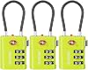 ANVIL TSA Approved Luggage Locks – High Security TSA008 Combination Travel Locks with Inspection Indicator for Suitcases and Backpacks. 3, Grass Green
