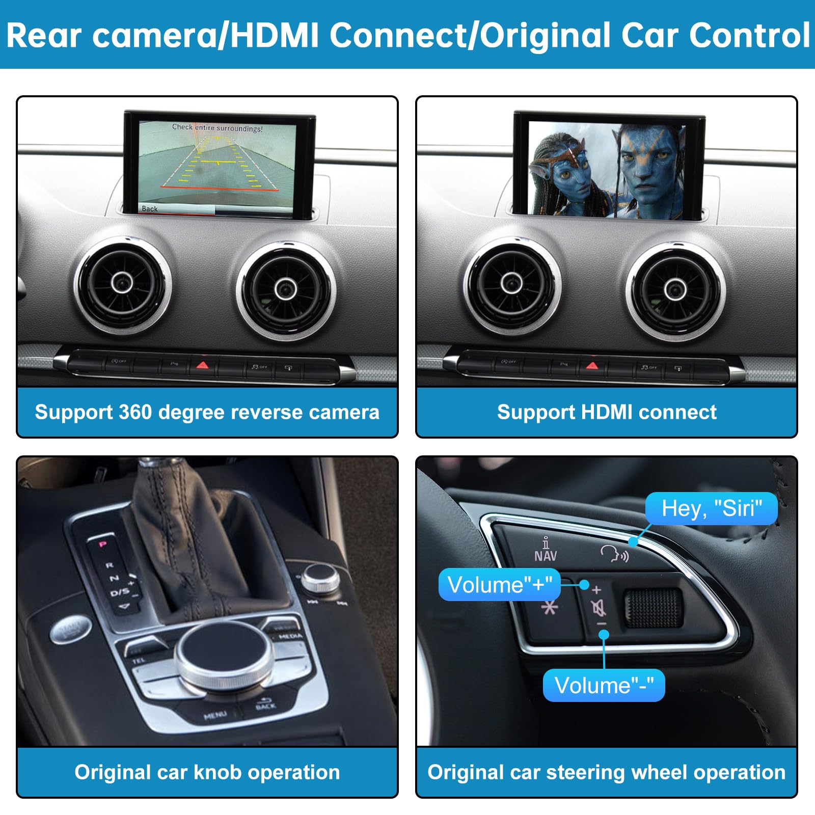 Kit retrofit Android Auto CarPlay wireless per 2013-2018 Audi A3/S3, modulo Carplay Box ricevitore supporto navigazione, mappe, musica, mirroring, fotocamera