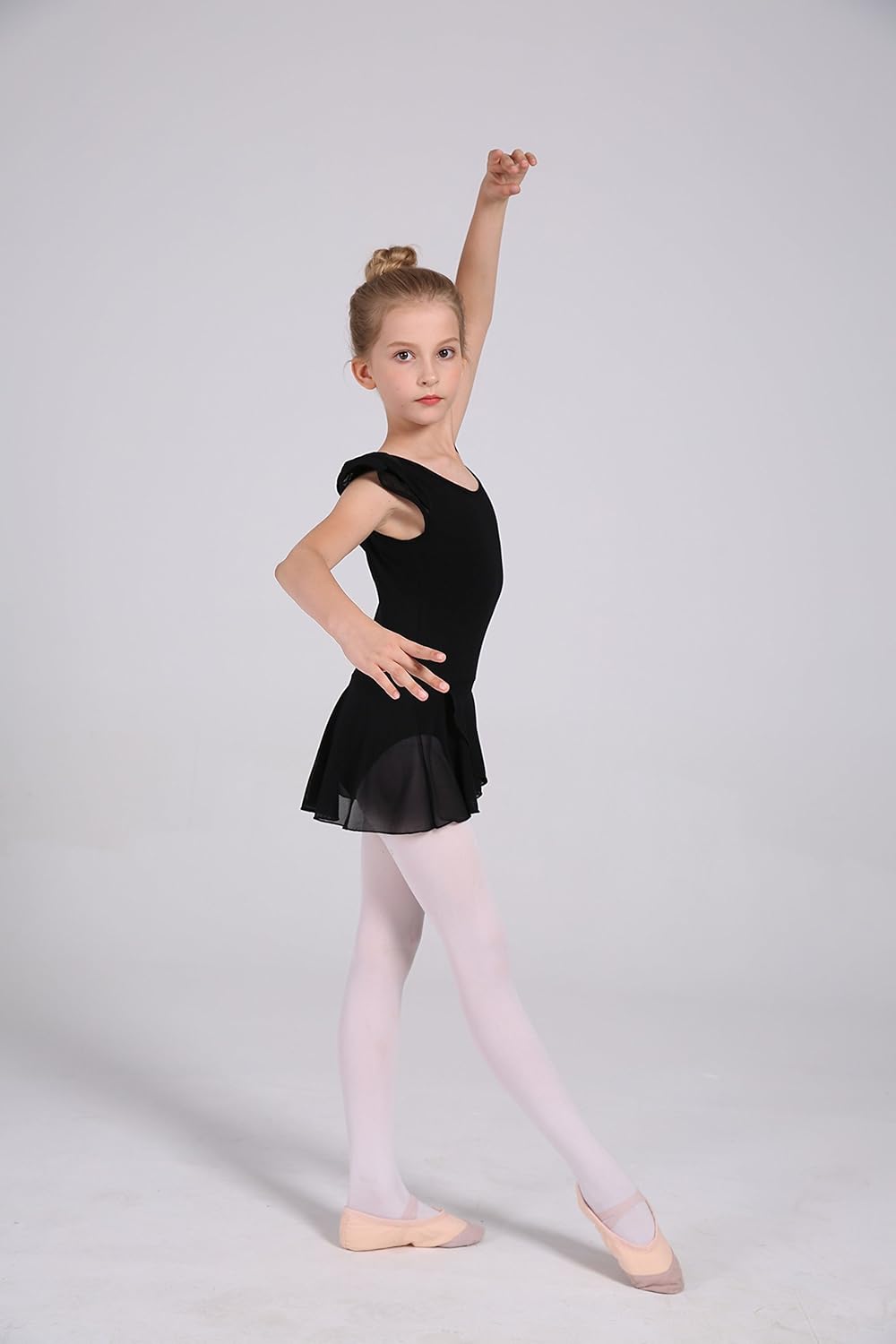 Girls’ Ballet Dance Leotards with Flutter Sleeve Petal Skirt and Bowknot Back : Clothing, Shoes & Jewelry