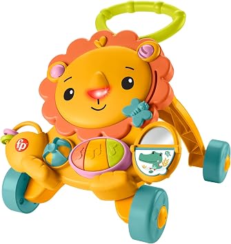 Fisher-Price Push! Lion-kuns Musical Walker Push Toy Baby Toy Educational & Finger Play 6 Months+ HJG60
