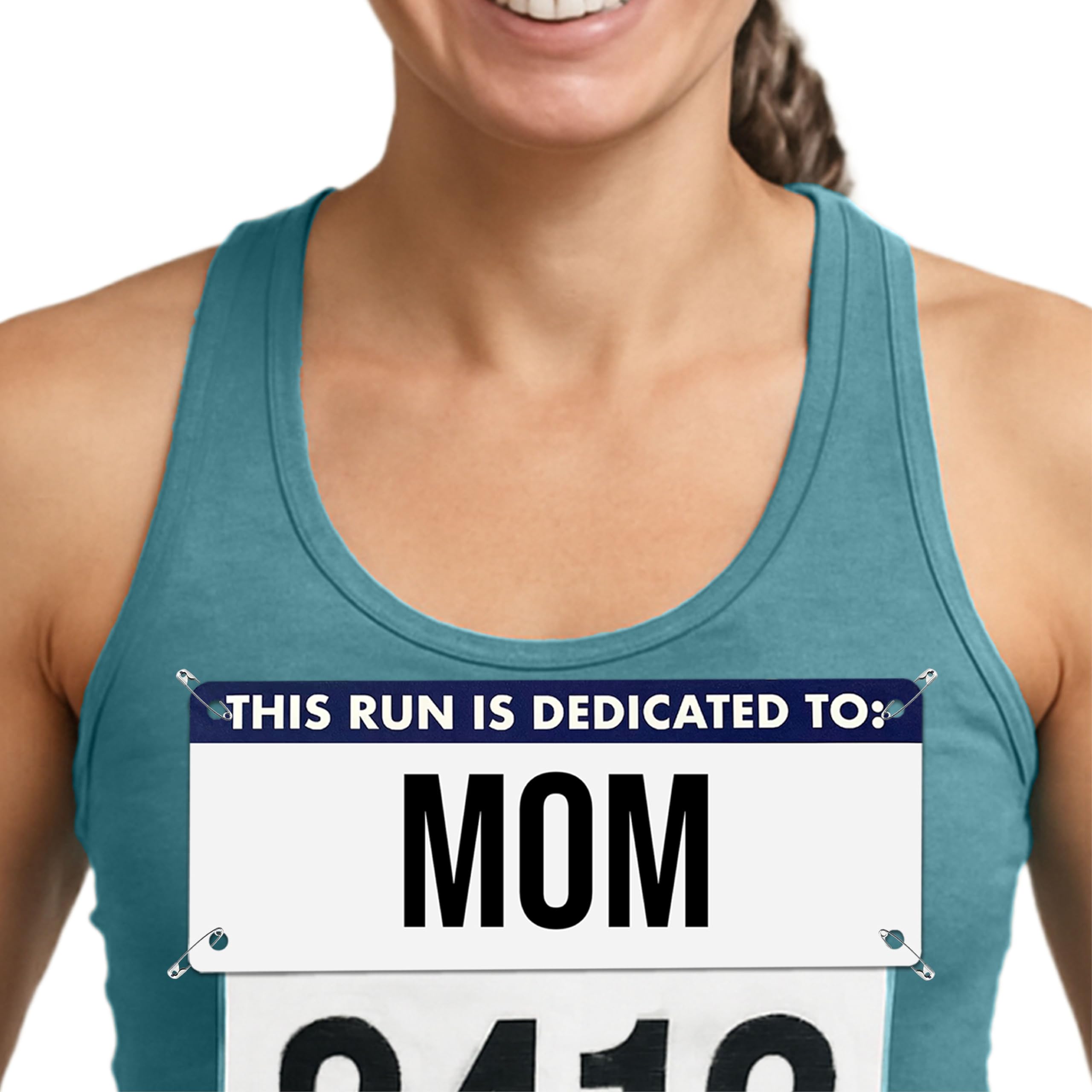 Pen and Paces This Run is Dedicated to Name Bib Kit – Add-Your dedication Running Accessory for 5Ks, Marathons, Triathlons, Cycling & Races with