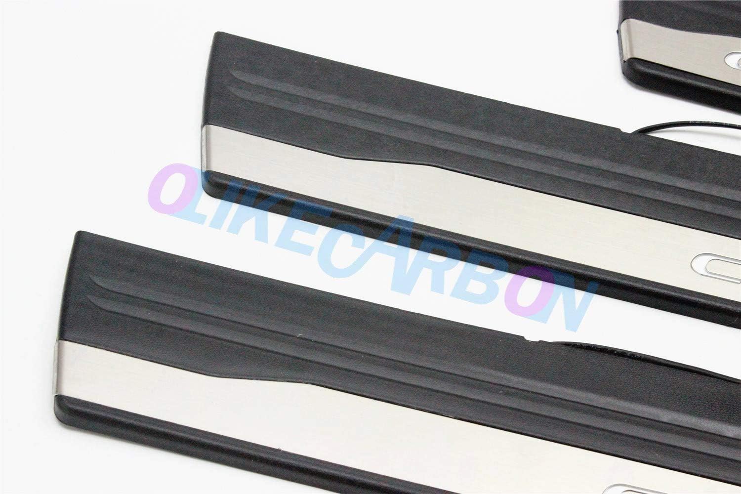 OLIKE for Honda City 2015-2019 Fashion Style Car LED Door Sill Scuff Plate Guard Sills Protector Trim