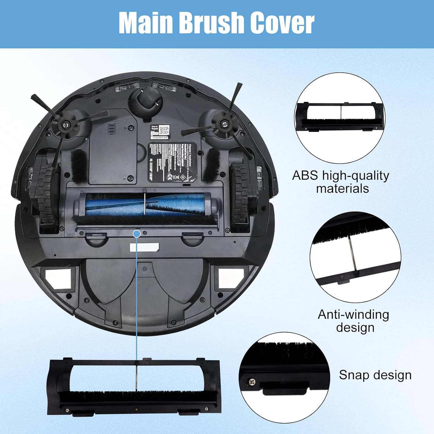 15 Pack Replacement Parts for Shark RV2310AE RV2320S AV2310AE UR2350AE Matrix Robot Vacuum Cleaner, RV2310AE Replace Kits 1 Main Brush 2 Sets HEPA & Filters 4 Side Brushes 1 Main Brush Cover