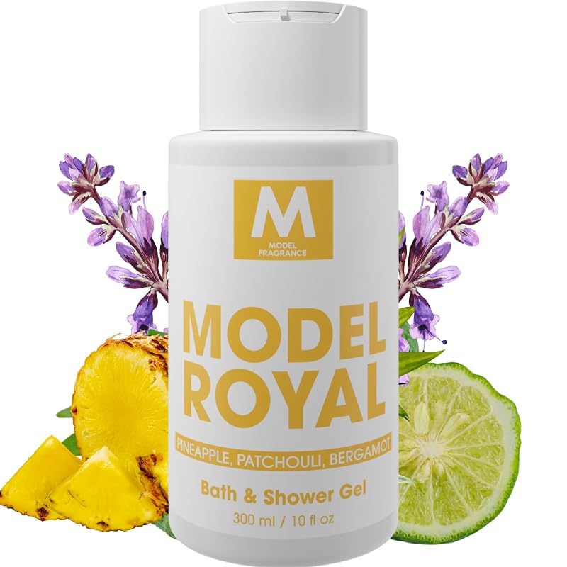 MODELFRAGRANCE Gel de banho corporal Royal Gourmand com fragrância de abacaxi, patchouli e bergamota