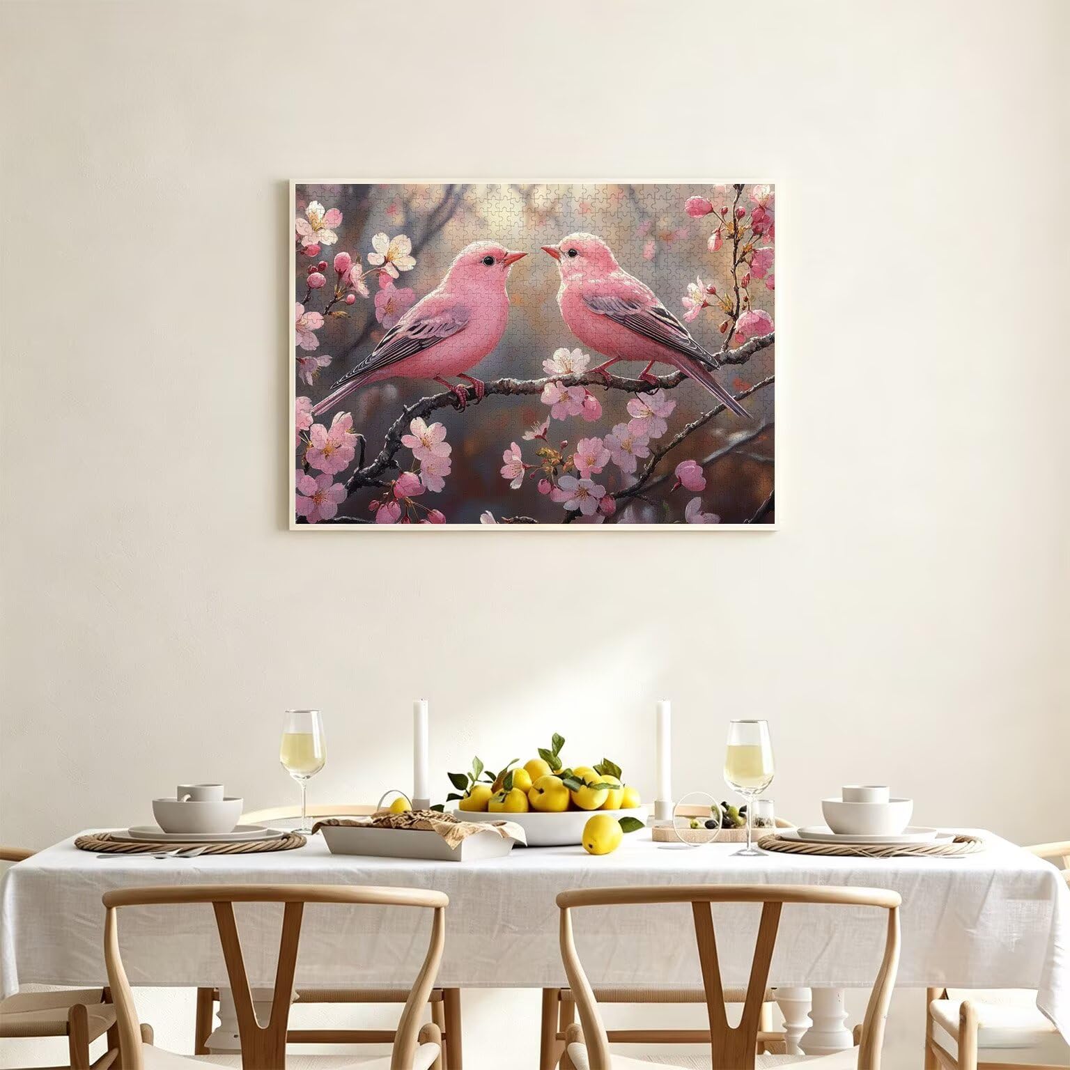 Puzzle dla dorosłych 2000, kwiat wiśni wróbel, 99 x 70 cm, n-830
