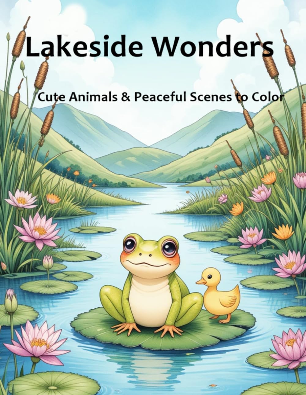 Lakeside Wonders – Cute Animals & Peaceful Scenes to Color: Relaxing Coloring Book with Frogs, Ducks, Turtles, Butterflies and Lakeside Nature Scenes