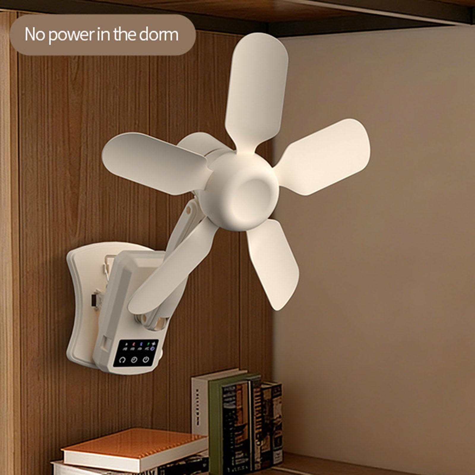 Ventilatore da tavolo a 3 velocità ricaricabile, piccolo, bianco