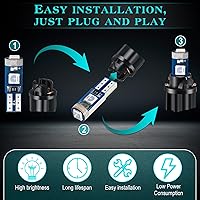 Vista 4 de BBTO Juego de 40 bombillas LED T5 T10 con enchufe giratorio, para instrumentos, para salpicadero, luces LED para interiores de automóvil, panel