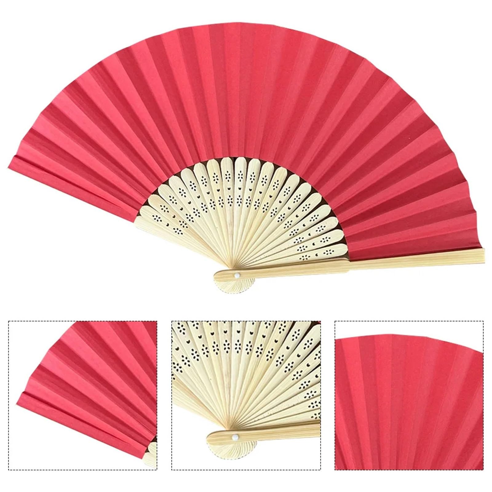 Fächer Handfächer, Bambus-Papierfächer, Taschen-Faltfächer, einfarbig, Gastfächer, DIY-Gast for Hochzeit, Geburtstag, Sommerparty(10PCS Orange)