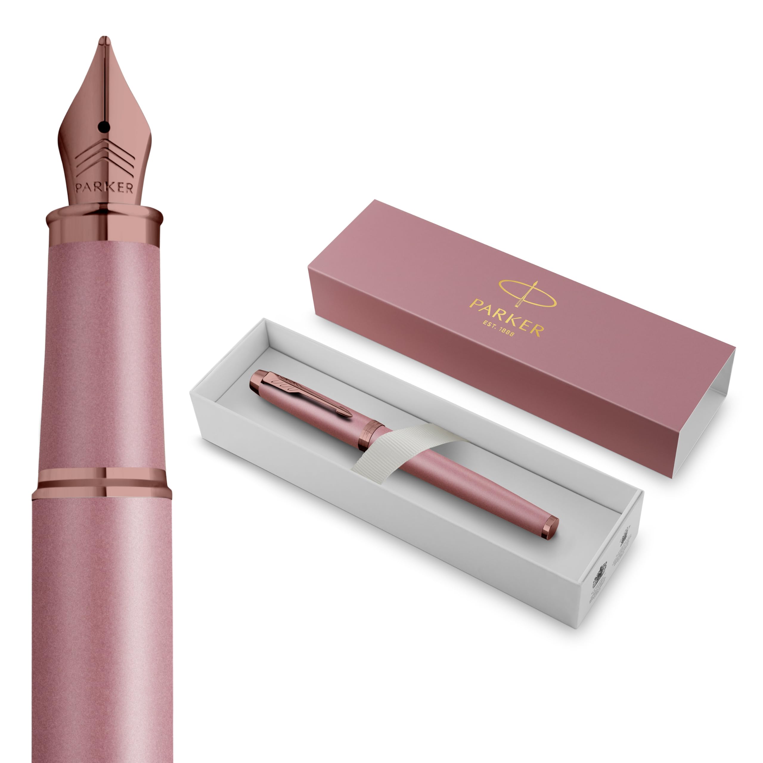 Parker IM Penna stilografica | Collezione Finishing Touch | finitura malva | punta fine | inchiostro blu | confezione regalo