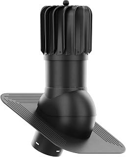 ROOFIVENT IVENT ROTO Roof Turbine Roof Vent 4" Oblong Head Shape Shingle Slate Or Shake Roof Type Black