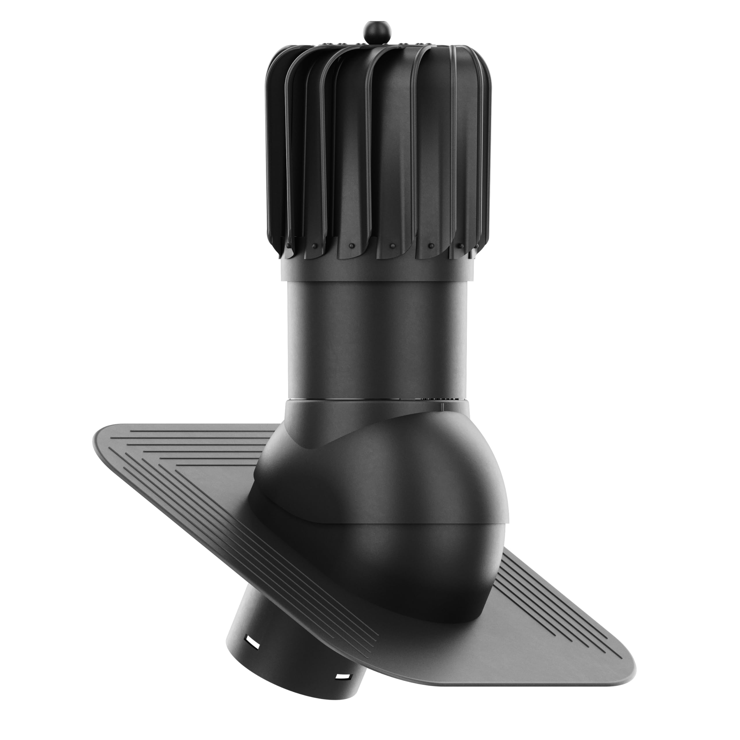 ROOFIVENT IVENT ROTO Roof Turbine Roof Vent 4" Oblong Head Shape Shingle Slate Or Shake Roof Type Black