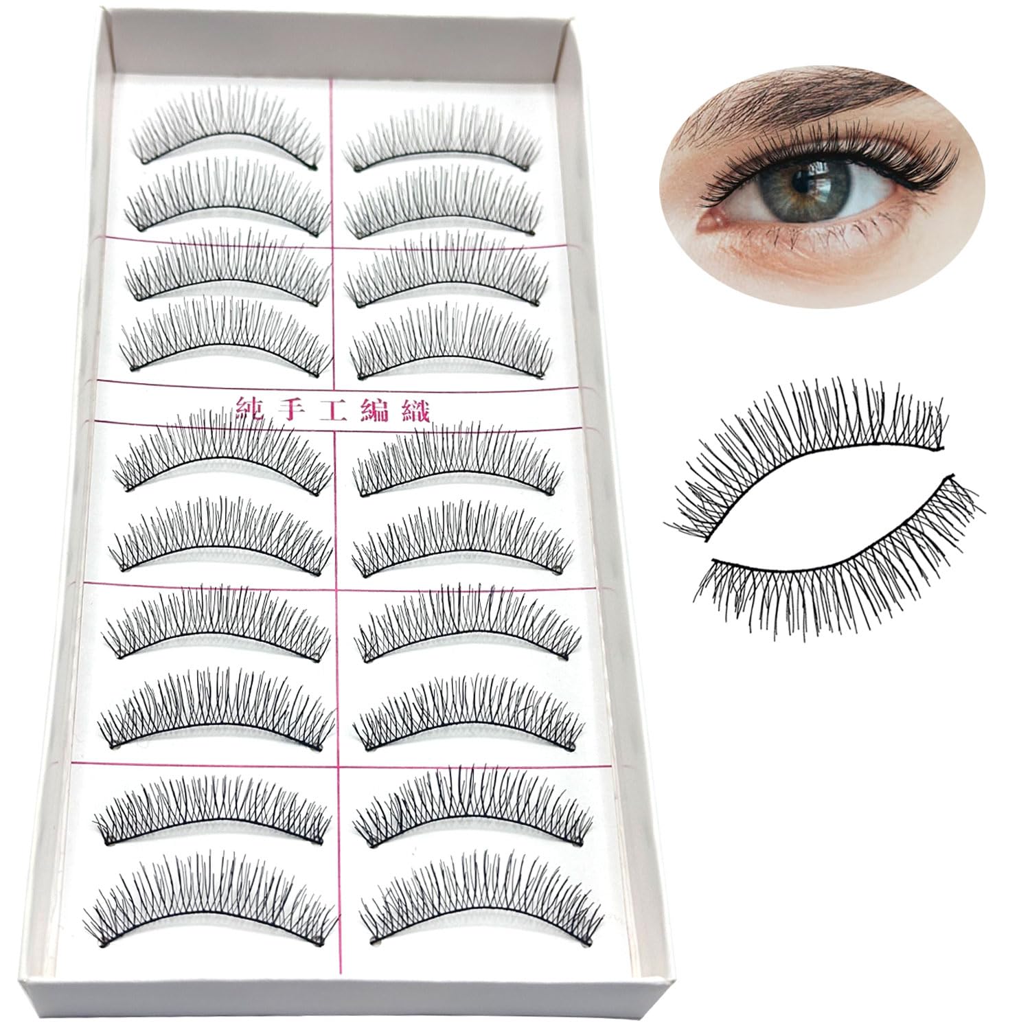 10 Pairs False Eyelashes, Natural & soft Long Eyelashes, Wispy Handmade Fake Eyelashe (A0216)