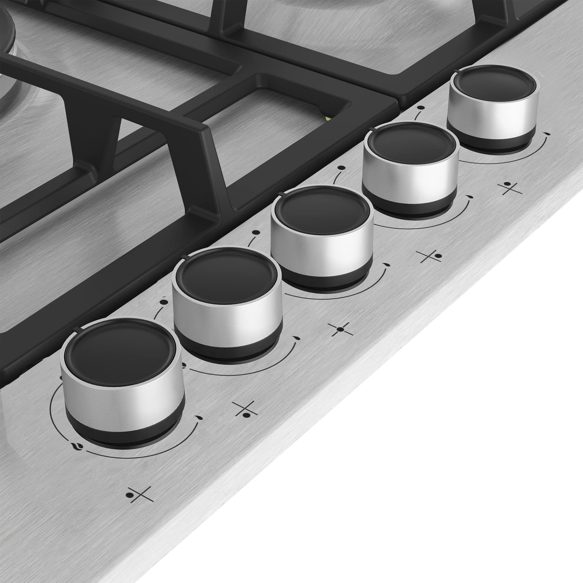 Piano cottura a gas da Incasso 5 Fuochi (Wok) larghezza 75 cm - HIAW75225S