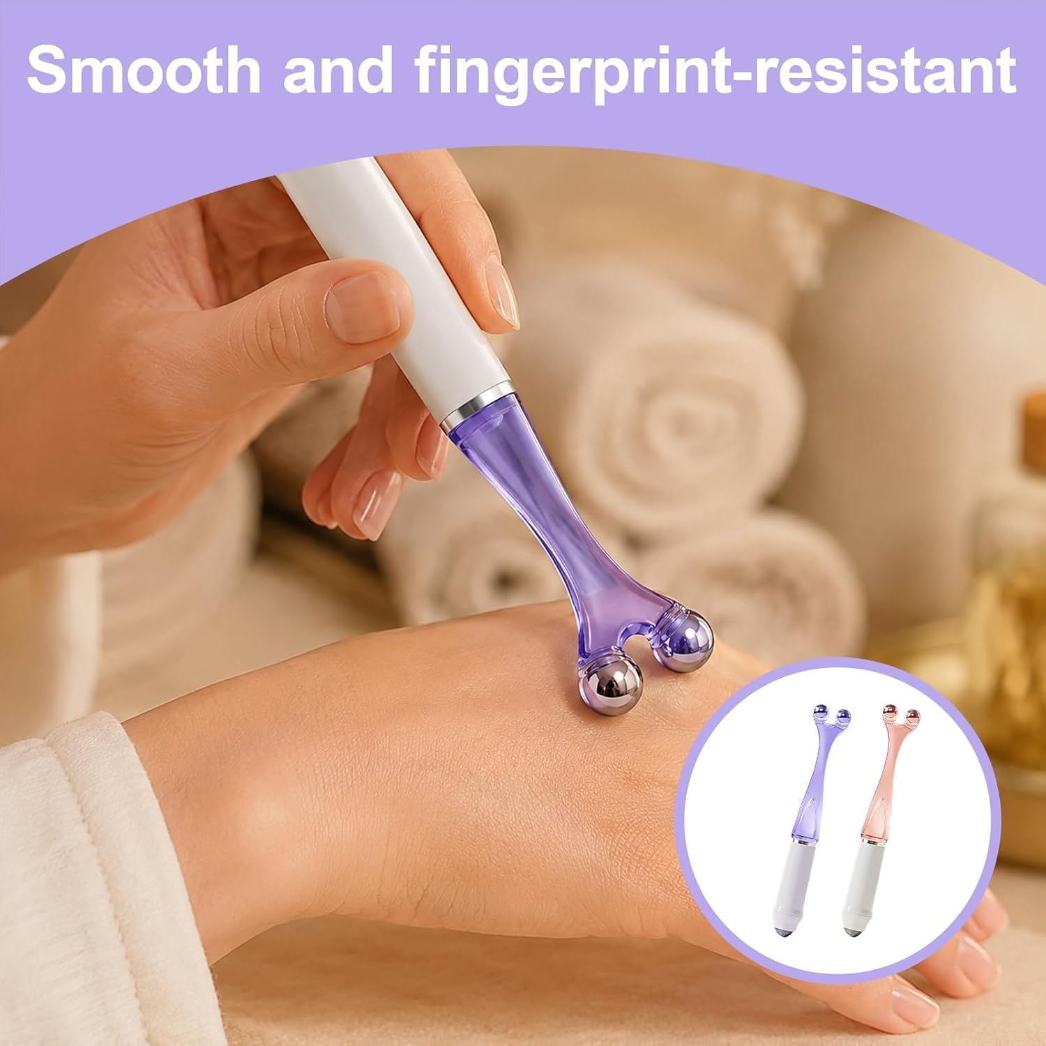 2pcs Finger Massager Roller,Finger Massager,Finger Massage with Stainless Steel Beads,Portable Hand Massager Tool,Improves Circulation,Relieves Arthritis,Hand Pain and Stress,for Fingers and Palms
