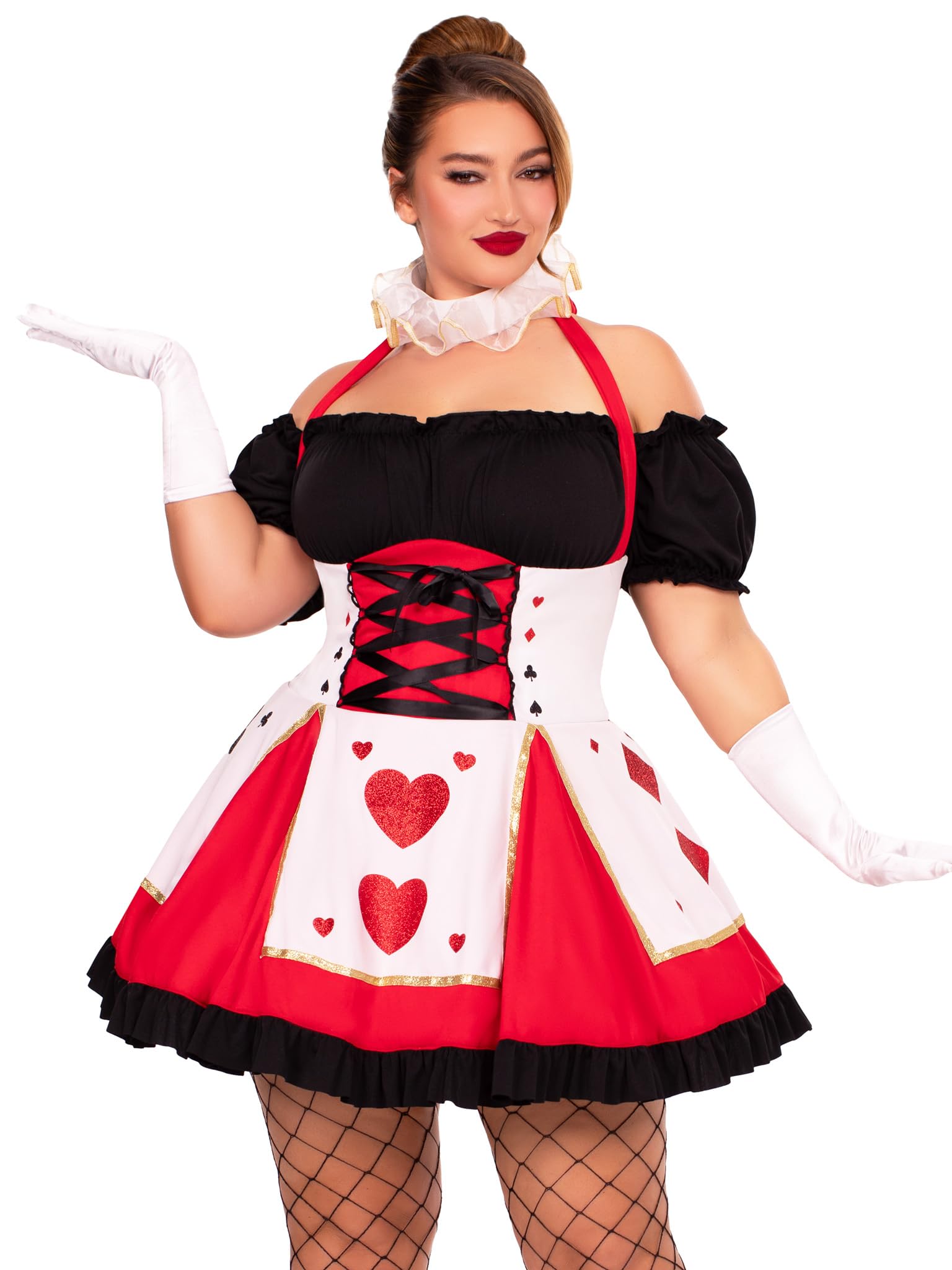 Leg AvenuePretty Playing Card Queen of Hearts Costume with Neck Piece