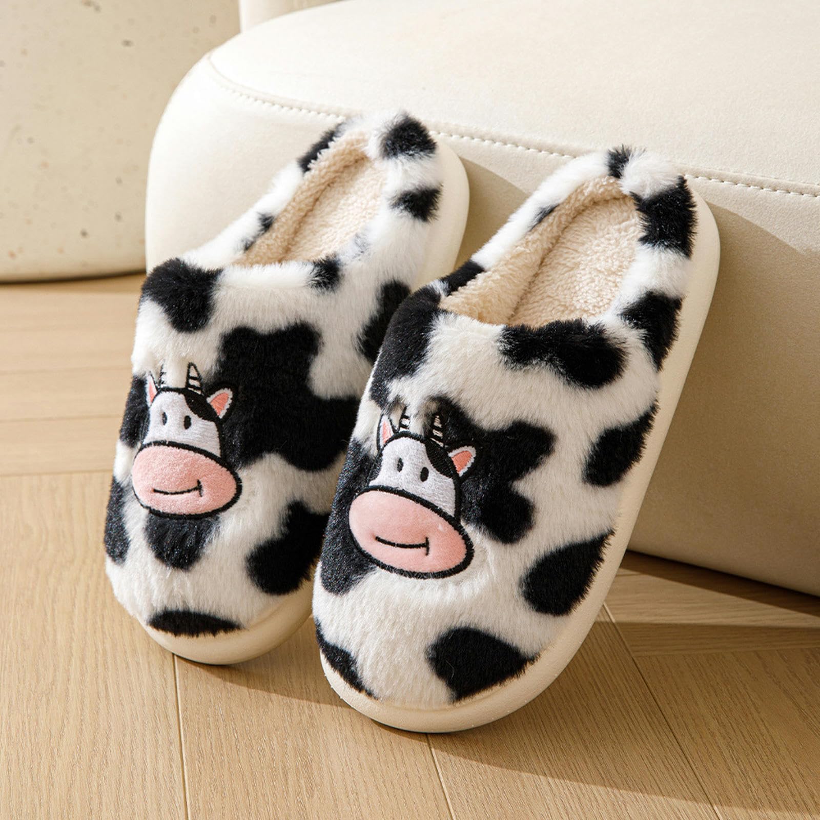 Pantofole Pantofole di Cotone per Studenti Scarpe in Pelliccia Calda Non Slip Interno-bianco-40 41