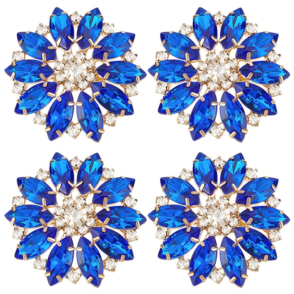Amazon.com: FINGERINSPIRE 4 Pcs Blue Flower Alloy Rhinestone