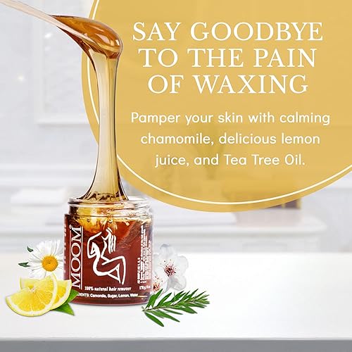 Miniatura 3 de MOOM - Kit de removedor de cabello orgánico, esmalte natural para todo el cuerpo, axilas y bikini, infundido con aceite de árbol de té, ideal para