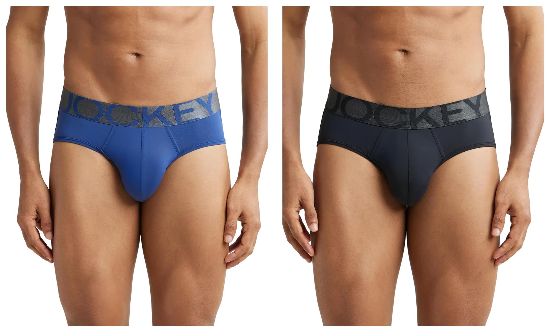 JockeyIC27 Men's Tactel Microfiber Elastane Stretch Solid Brief with Moisture Move Treatment (Pack of 2)