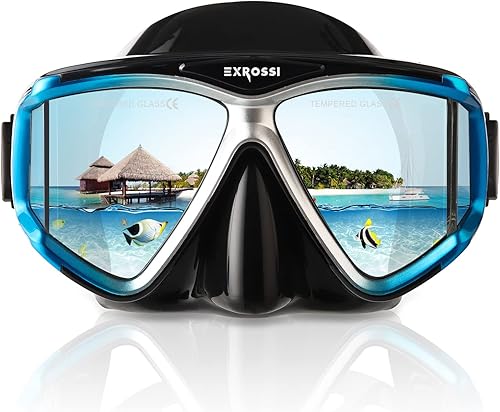 Miniatura 2 de Dry Top Snorkel Mask Set, Anti Fog Tempered Glasses Diving Mask Goggles with Snorkle, Professional Pano 4 Windows Adult Snorkeling Gear for Swimming