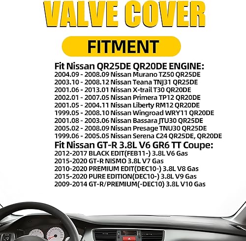 Miniatura 2 de MILIPARTS Cubierta de válvula de motor QR25DE QR20DE Reemplazo para Nissan X-Trail T30 Altima Sentra 2.5L 2.0L OEM # 132648H300 132648H301