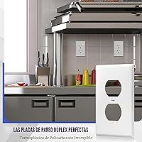 Vista 3 de ENERLITES - Kit de placas de pared doble, cubiertas de tomacorriente, tamaño estándar, 1 cuadrilla, 4.50 pulgadas x 2.76 pulgadas, policarbonato