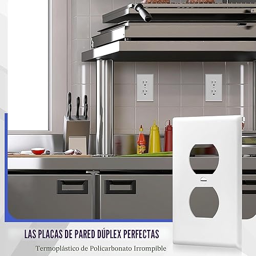 Miniatura 3 de ENERLITES - Kit de placas de pared doble, cubiertas de tomacorriente, tamaño estándar, 1 cuadrilla, 4.50 pulgadas x 2.76 pulgadas, policarbonato