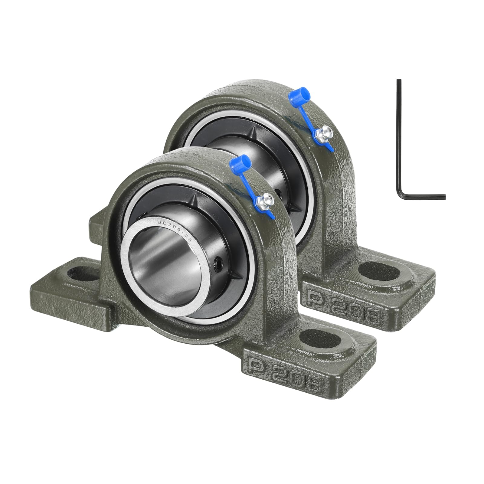 QUARKZMAN 2 Pz UCP208-25 Cuscinetti a Base Piana 1-9/16 Pollici Foro Auto-Allineanti, Base in Ghisa Massiccia Montata Cuscinetti in Acciaio al Cromo