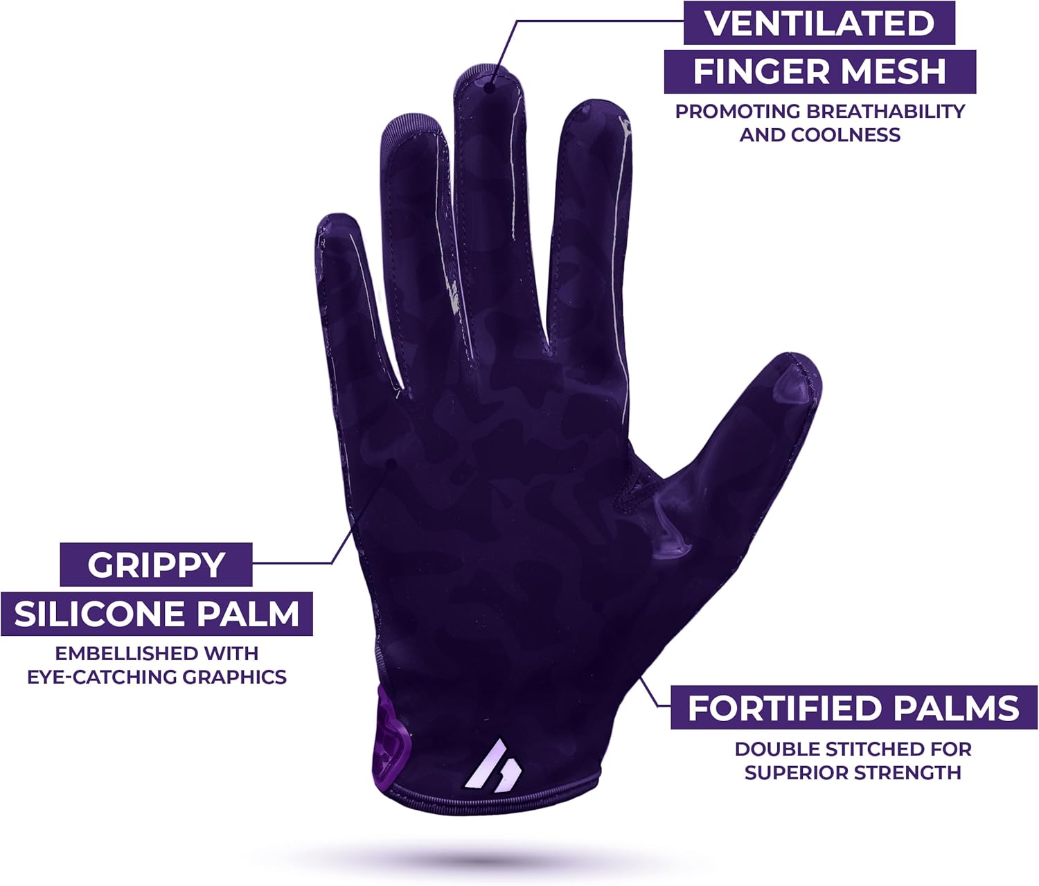 RPG1 Football Gloves - Men’s Elite Trendy Wide Receiver Gloves – Extra Sticky Grip Football Gloves for Game Day, Training, High School and College - Adult and Youth Sizes