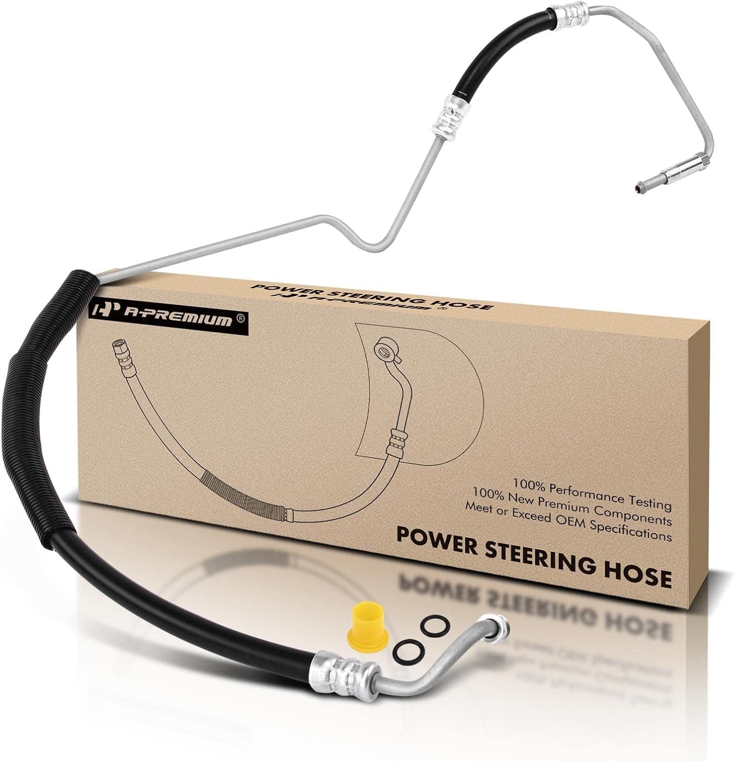 A-Premium Power Steering Pressure Hose Line Assembly Compatible with Cadillac DeVille 2000-2005, Seville 2000-2004 & Oldsmobile Aurora 2001-2003, 4.0L 4.6L, with O-ring, Pump to Rack/Gear