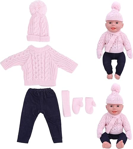Miniatura 6 de plplaaoo Trajes de muñeca de Navidad de invierno para muñeca de bebé de 18 pulgadas, ropa de muñeca de Navidad, ropa de muñeca, suéter, pantalones,