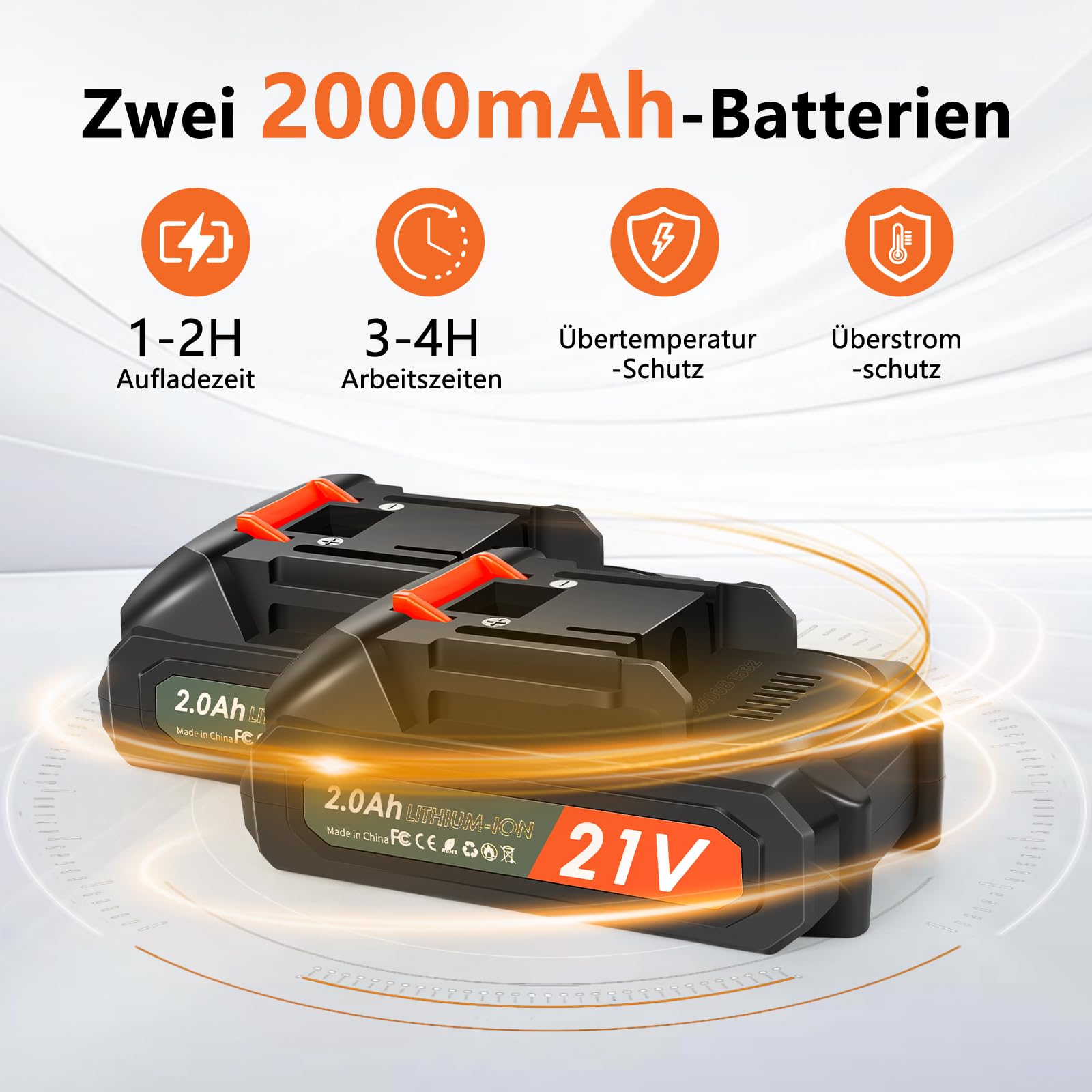 Forbici Potatura a Batteria, Forbici Elettriche Professionali da Potatura da Giardino con Écran LCD, 2 x 2000 mAh Batterie, 2 x SK5 Lame, Cesoie a Batteria Portatili Senza Fili per Frutteti, Giardini